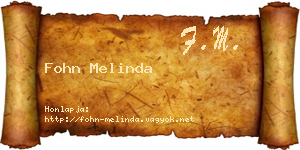 Fohn Melinda névjegykártya