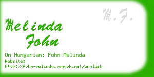 melinda fohn business card